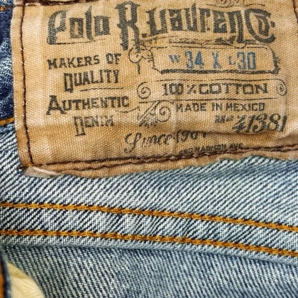 Polo Ralph Lauren Jeans Mens 34x30 Blue Denim 867 Classic Fit Medium Wash EUC - Picture 6 of 16